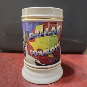 Vintage 1998 Dallas Cowboys‎ NFL Ceramic Beer Stein Mug Xpress Collectibles 6.5"